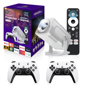 Hcs350 Max Andriod Gaming Projector with 2 Wireless Controllers & Remote