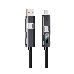 4-in-1 Charger Data Cable + LED Power Digital Display | 66W | PD Fast Charge